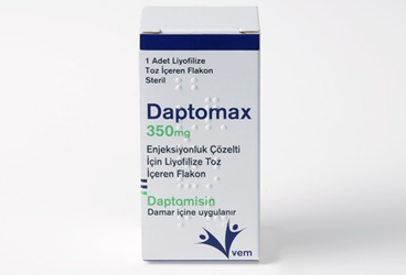 DAPTOMAX 350 MG ENJEKSIYONLUK COZ. ICIN LIYOFILIZE TOZ ICEREN FLAKON (1 FLAKON)